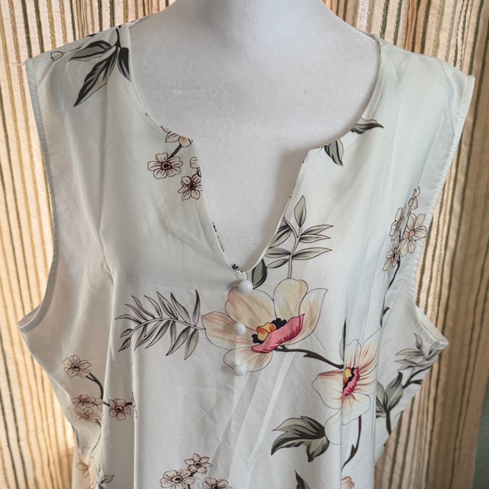 Chic Floral Maxi Dress - Cream